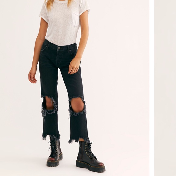 Free People Denim - The Maggie mid rise straight cut jean